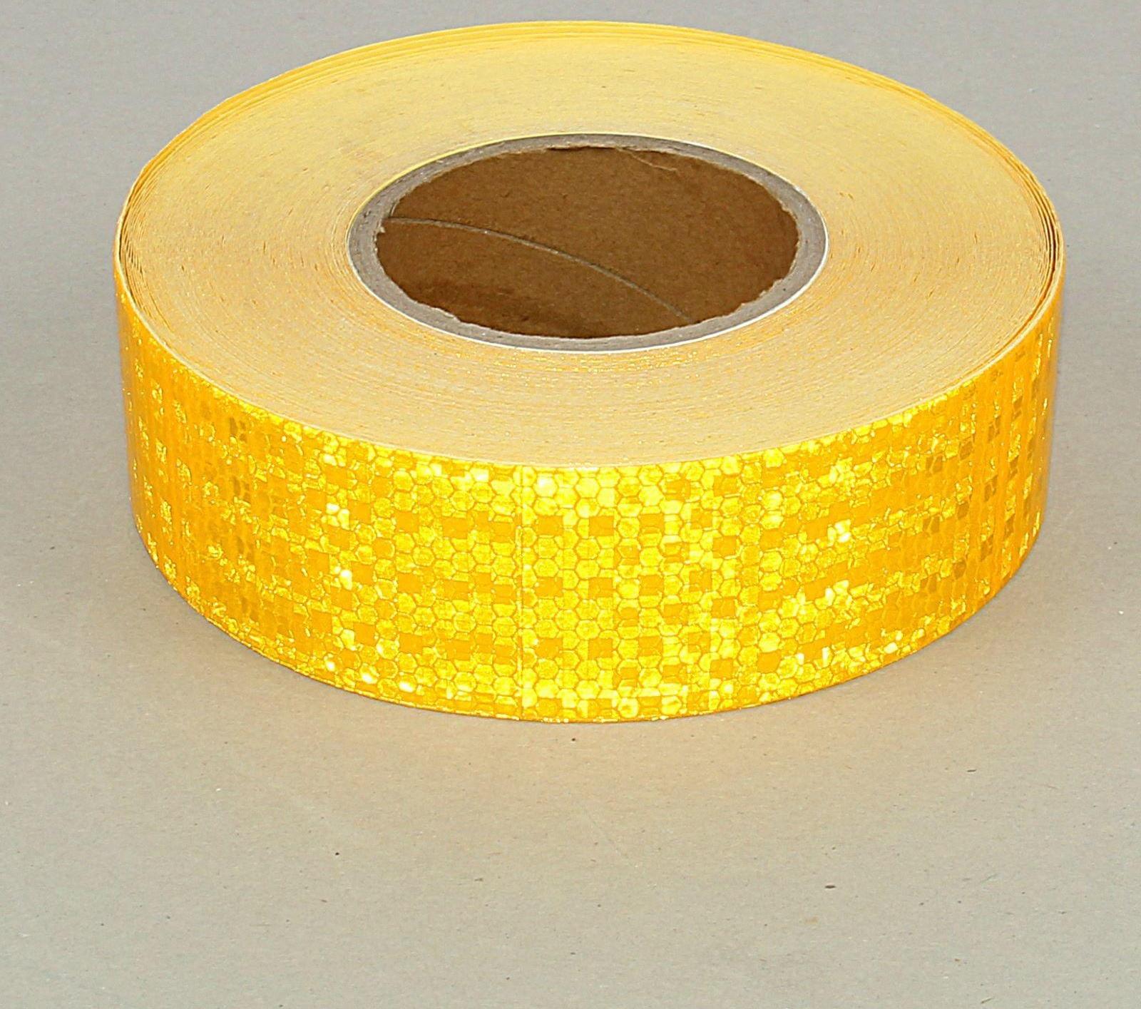 Светоотражающая лента, самоклеящаяся, желтая, 5 см х 45 м