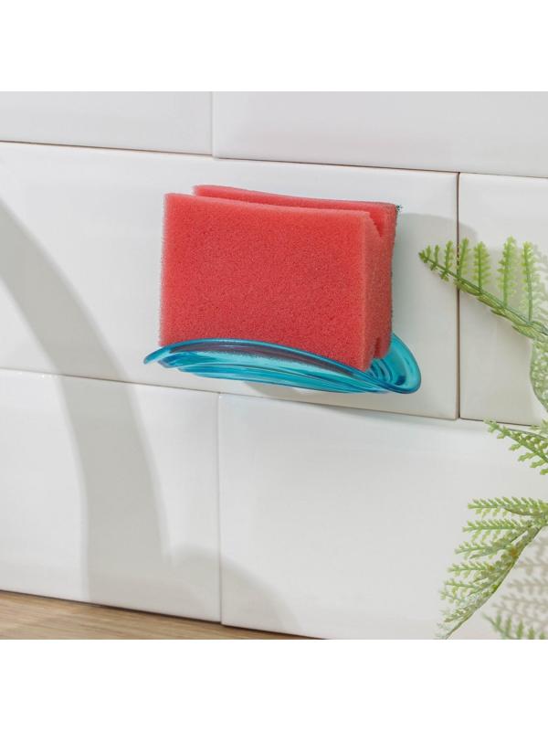 Держатель для губки на присоске, 11×7×4 см, цвет МИКС