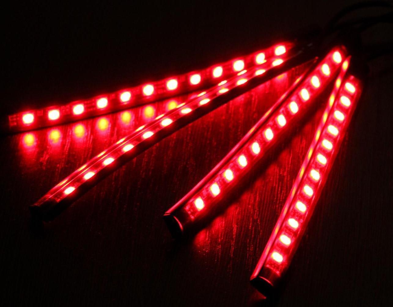 Подсветка салона 9 LED-5050, 14 см, пульт, светомузыка, мультисвет RGB, 4 шт