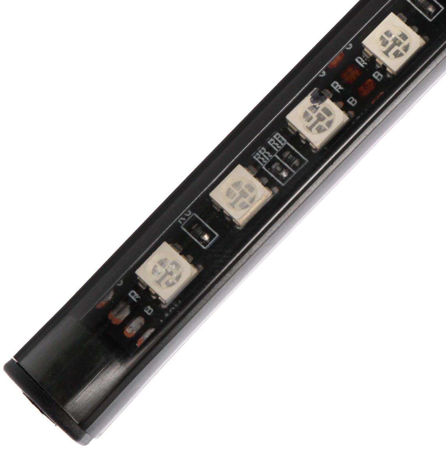 Подсветка салона 9 LED-5050, 14 см, пульт, светомузыка, мультисвет RGB, 4 шт