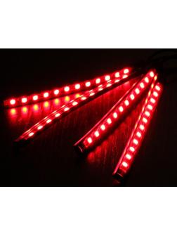 Подсветка салона 9 LED-5050, 14 см, пульт, светомузыка, мультисвет RGB, 4 шт