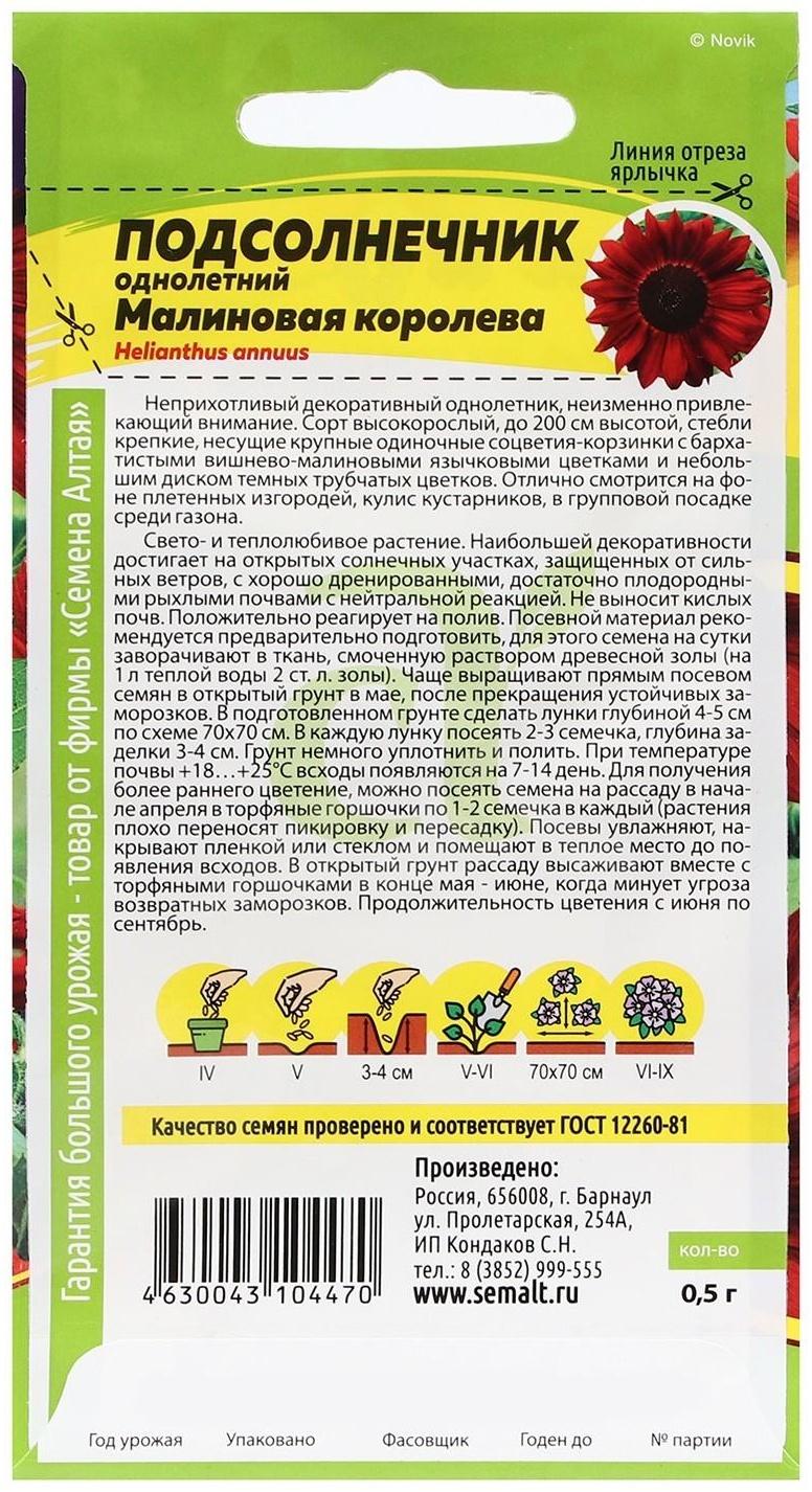 Семена цветов Подсолнечник 