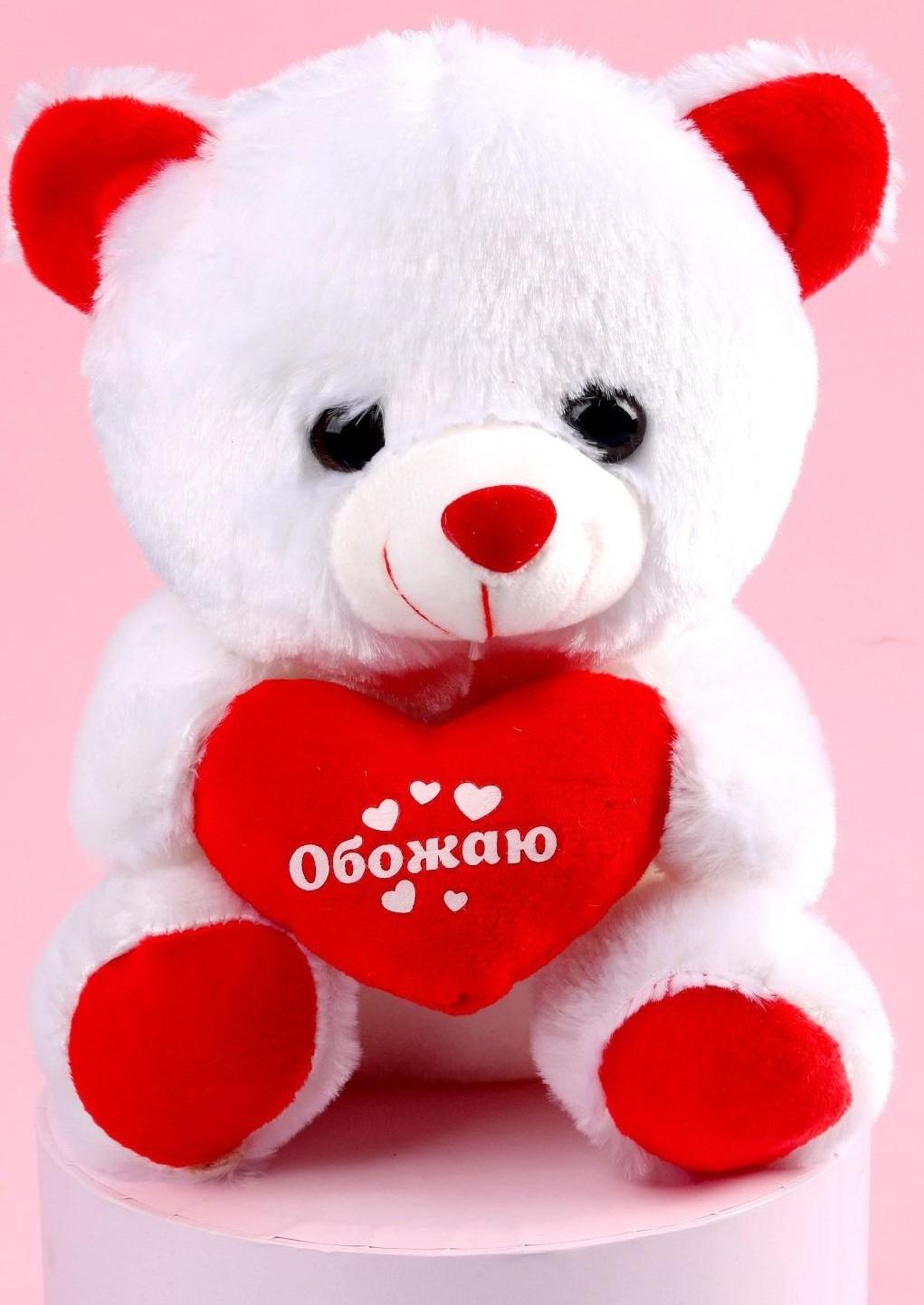 Мягкая игрушка «Обожаю», мишка, с сердечком, 17 см