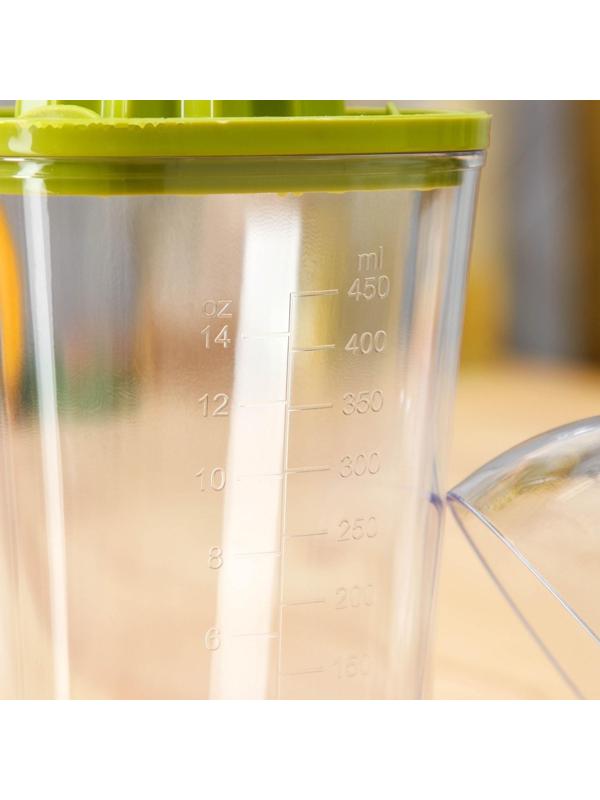 Овощерезка спиральная/соковыжималка с контейнером Доляна, 2 в 1, 10×9,9×8,6 см, цвет зелёный, белый