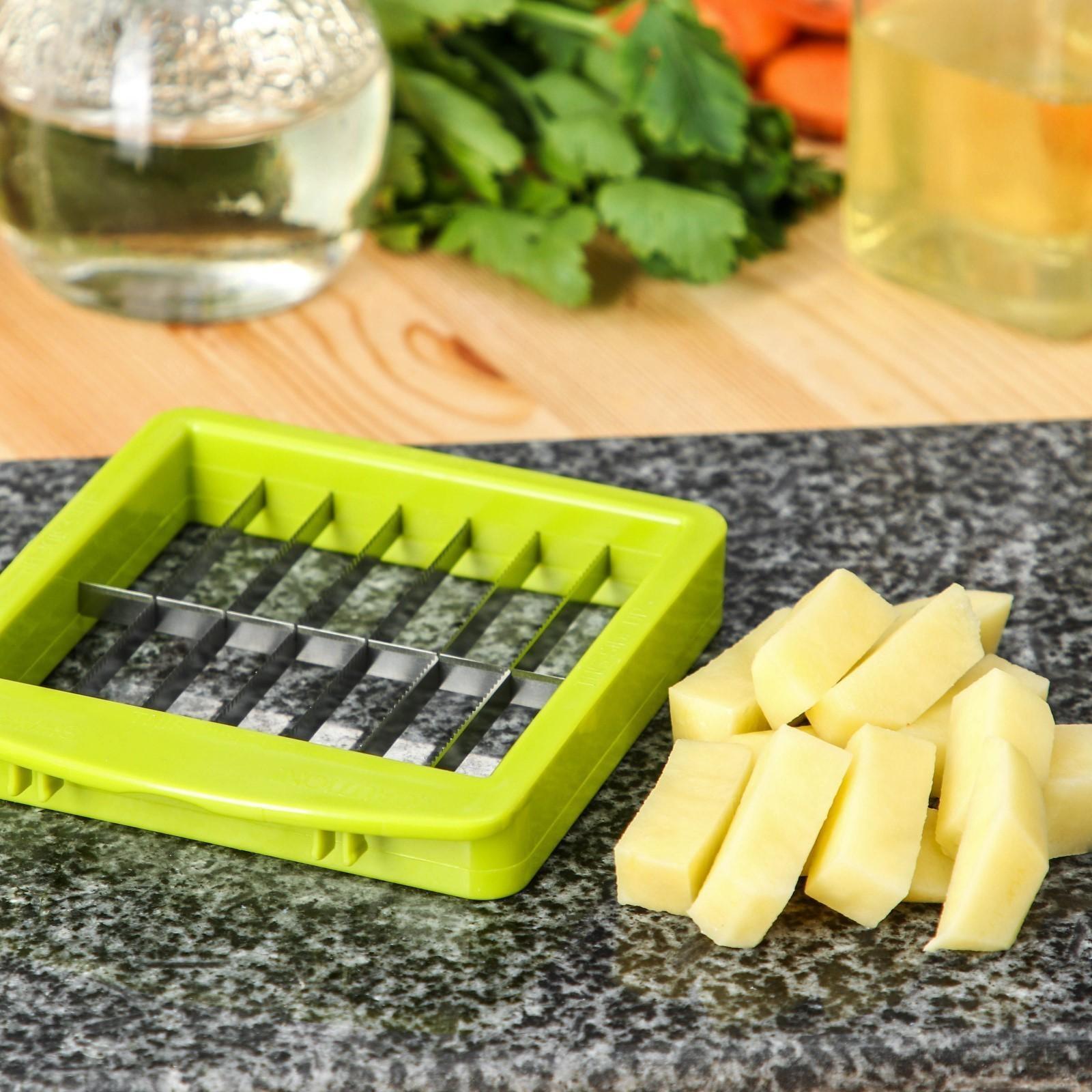 Овощерезка-шинковка Доляна со сменными насадками и контейнером, 6 насадок, 14×12,5×38,1 см, цвет белый, зелёный