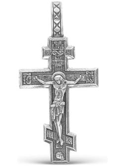 Крест нательный шестиконечный, посеребрение
