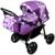 Коляска-трансформер «Гном», пластиковые колёса, оттенки фиолетового, рисунок МИКС