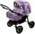 Коляска-трансформер «Гном», пластиковые колёса, оттенки фиолетового, рисунок МИКС