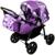 Коляска-трансформер «Гном», пластиковые колёса, оттенки фиолетового, рисунок МИКС