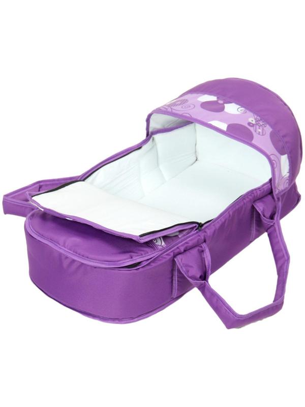 Коляска-трансформер «Гном», пластиковые колёса, оттенки фиолетового, рисунок МИКС