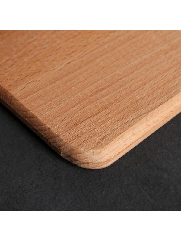 Доскa рaзделочнaя Премиум «Прямоугольнaя», с метaллической ручкой, 30×21×1,8 см, бук