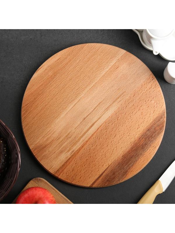 Доскa рaзделочнaя Премиум «Круглaя», d=30×1,8 см, бук