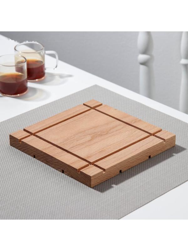Подставка под горячее «Квадрат», цельная, бук, 16×16×1,5 см