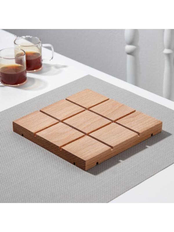 Подставка под горячее «Квадрат», цельная, бук, 16×16×1,5 см