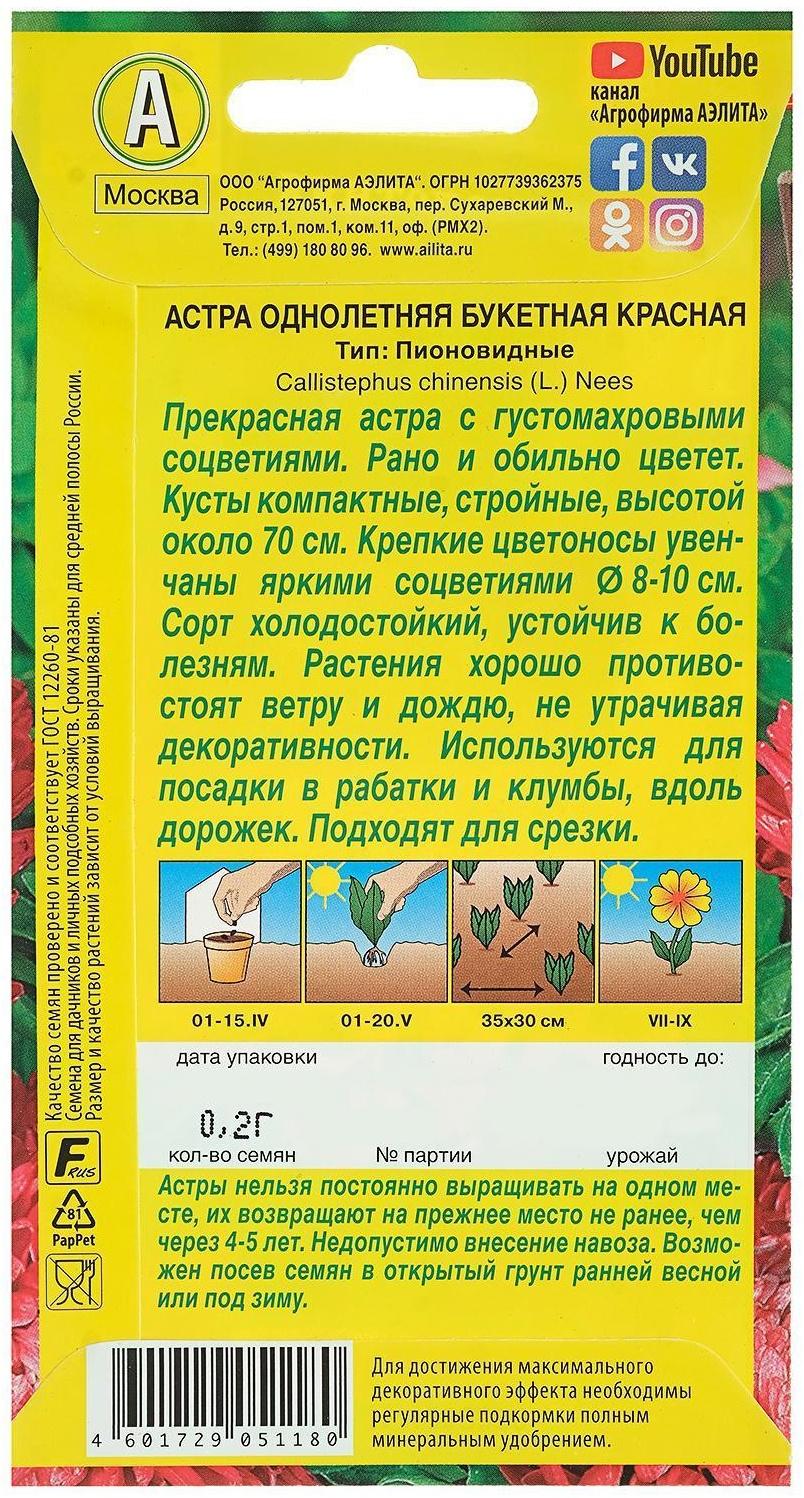 Семена цветов Астра 