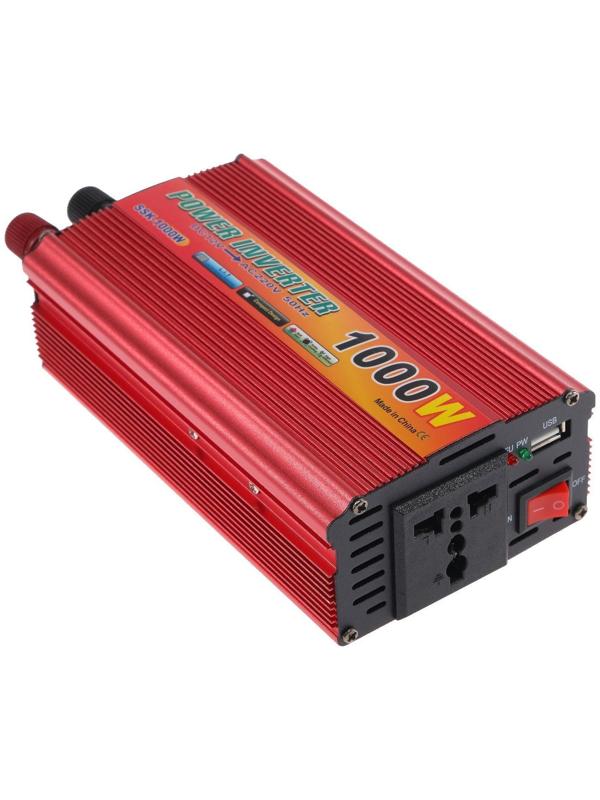 Преобразователь напряжения 12/220 В, 1000 Вт, USB выход