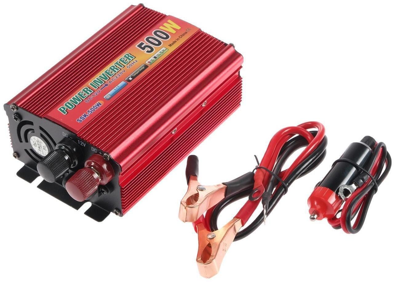 Преобразователь напряжения 12/220 В, 500 Вт, USB выход