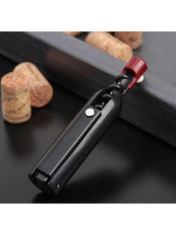 Штопор Доляна «Бутылка», 12×2,5 см, цвет чёрный