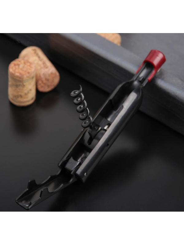 Штопор Доляна «Бутылка», 12×2,5 см, цвет чёрный