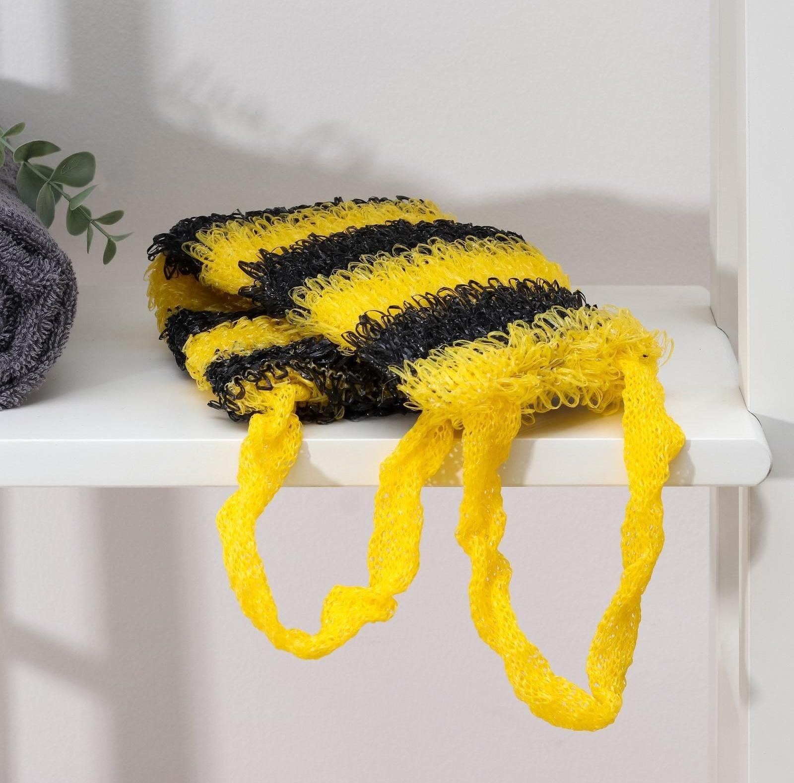 Мочалка для тела Доляна «Пчёлка», 12×45 см