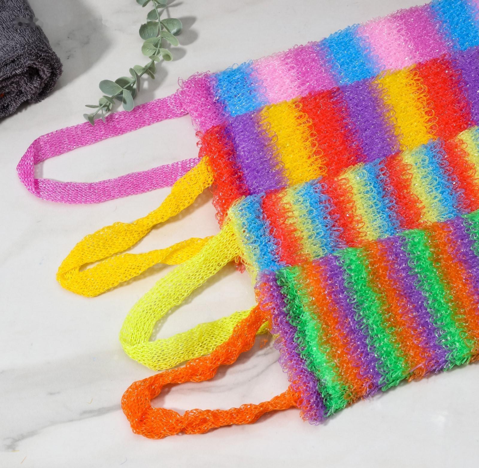 Мочалка для тела Доляна «Радуга», 12×45 см, цвет МИКС