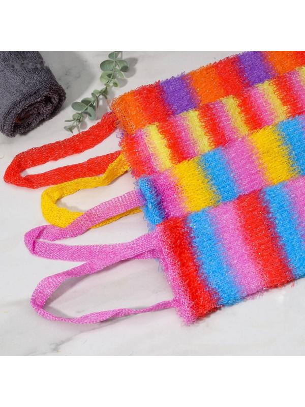 Мочалка для тела Доляна «Радуга», 12×45 см, цвет МИКС