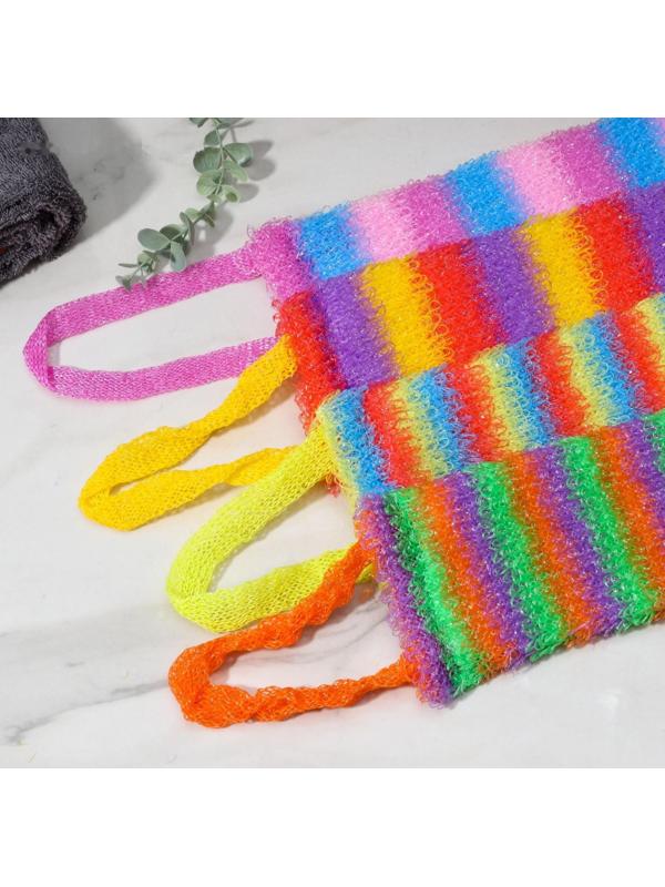 Мочалка для тела Доляна «Радуга», 12×45 см, цвет МИКС