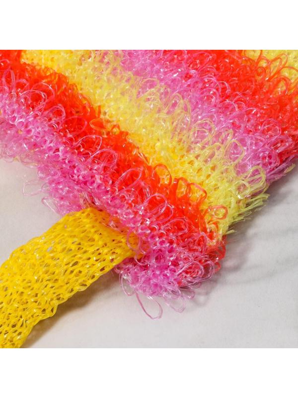 Мочалка для тела Доляна «Радуга», 12×45 см, цвет МИКС