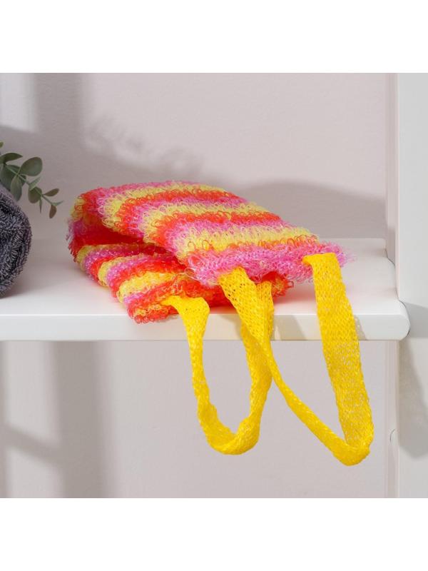 Мочалка для тела Доляна «Радуга», 12×45 см, цвет МИКС