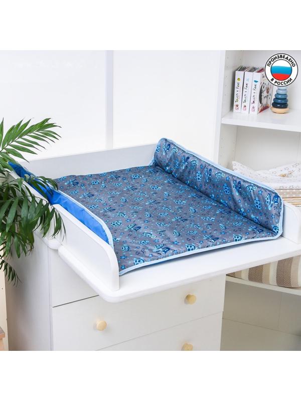 Матрасик для пеленального столика/комода, 80х67, голубой МИКС