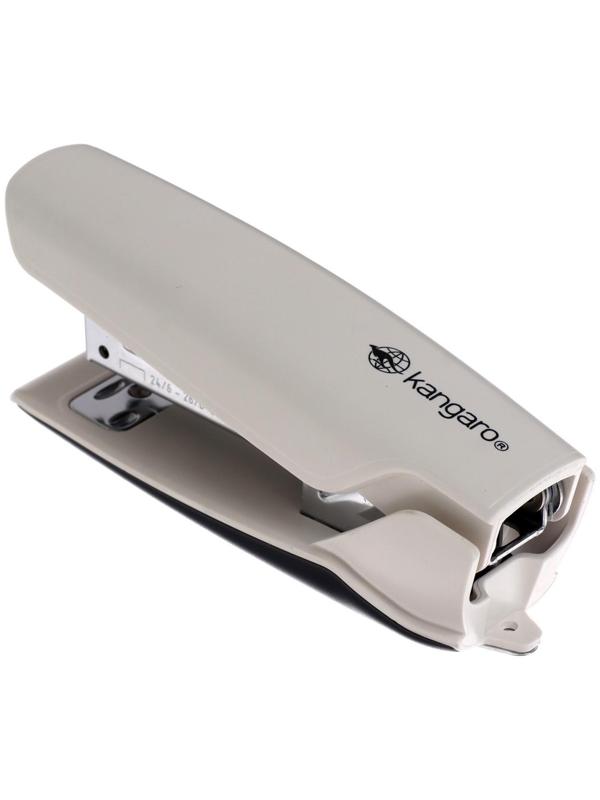 Степлер Kangaro Nowa-35 №24, до 25 листов, компактный, стальной механизм, встроенный антистеплер, бежевый