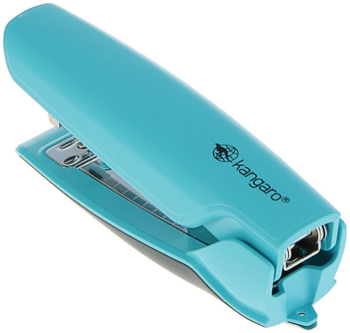 Степлер до 30 листов, Kangaro Nowa-335, стальной механизм, подходит скоба №24/6 и 26/6, бирюзовый
