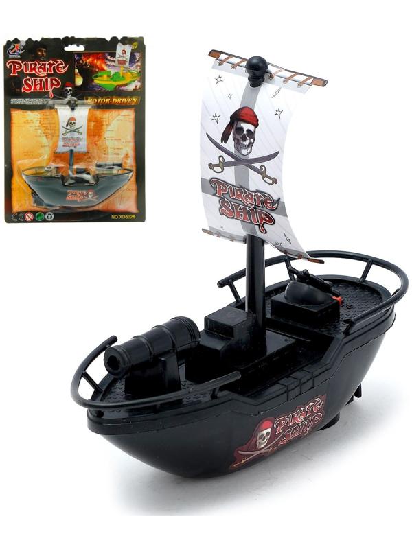 Детский корабль «Пиратская лодка», работает от батареек