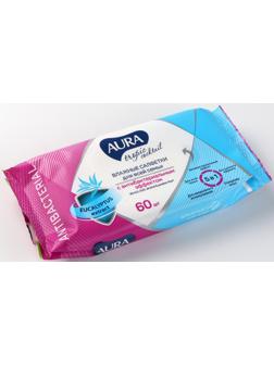 Влажные салфетки Aura Tropic Cocktail, c антибактериальным эффектом, 60 шт.