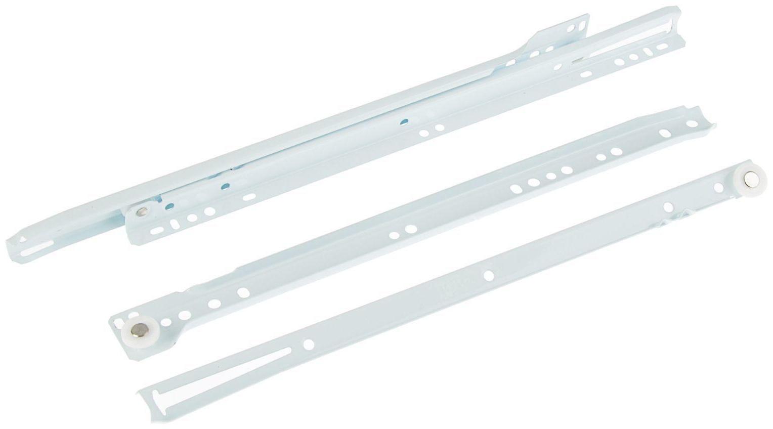 Роликовые направляющие, L=350 мм, до 12 кг, белые