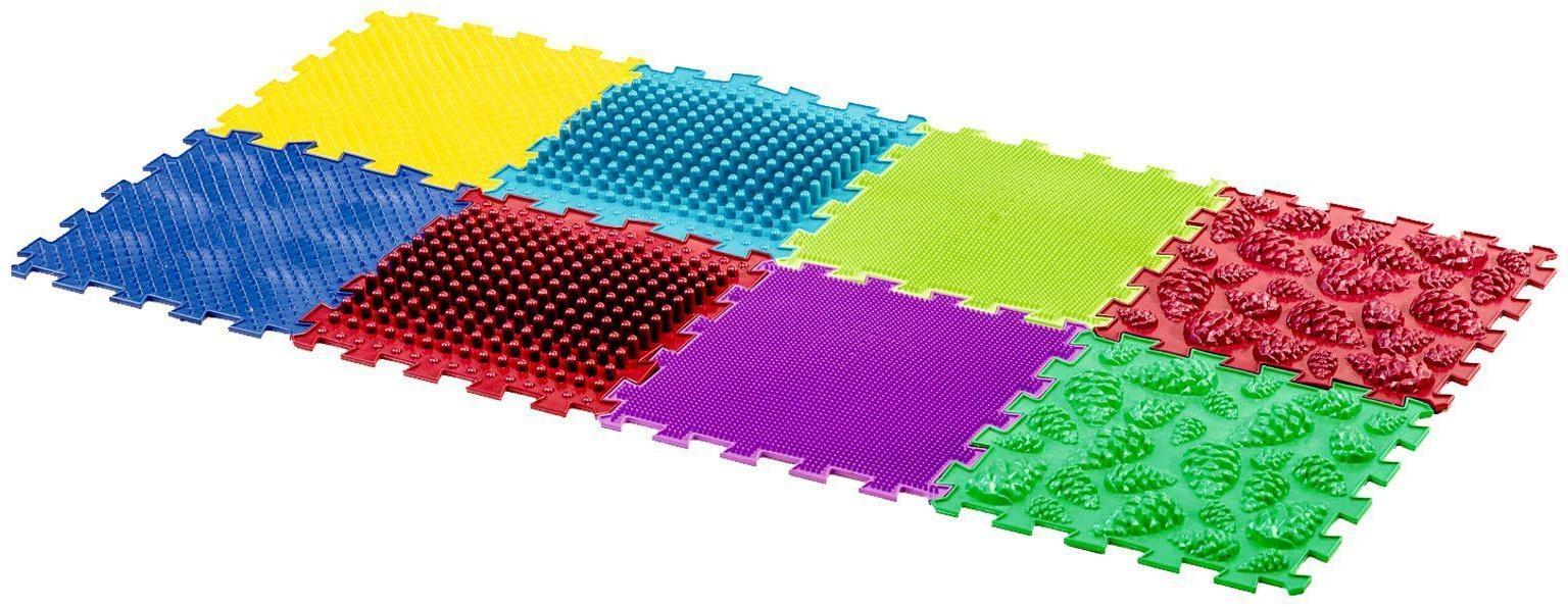 Модульный массажный коврик «Лес», 8 модулей, 4 вида, цвет МИКС