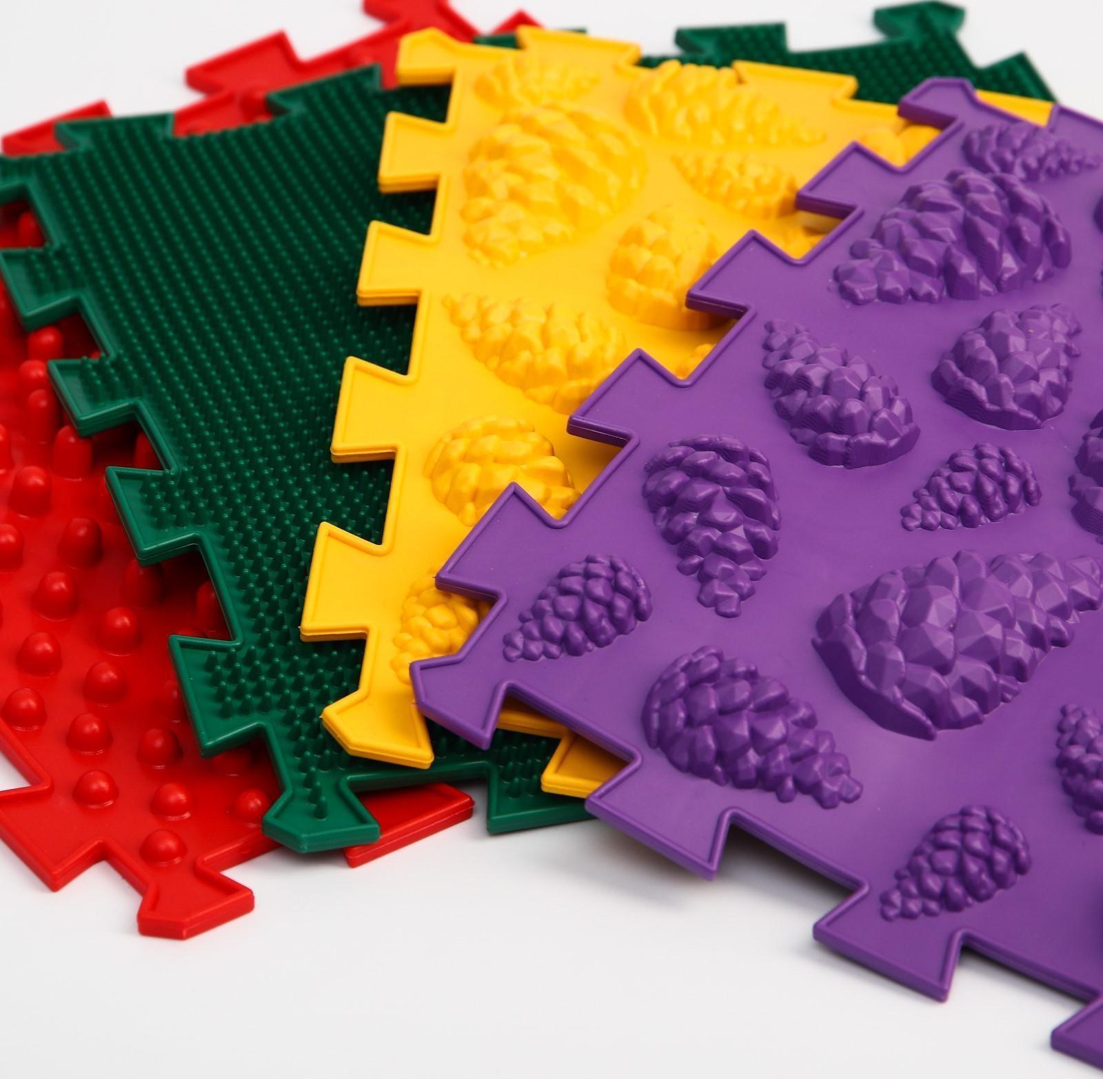 Модульный массажный коврик «Лес», 8 модулей, 4 вида, цвет МИКС