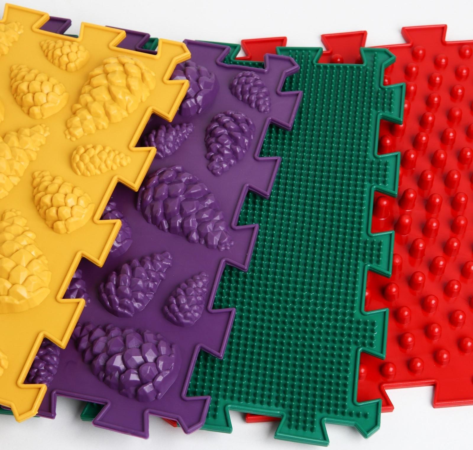 Модульный массажный коврик «Лес», 8 модулей, 4 вида, цвет МИКС