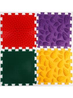 Модульный массажный коврик «Лес», 8 модулей, 4 вида, цвет МИКС