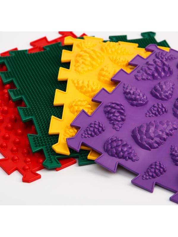 Модульный массажный коврик «Лес», 8 модулей, 4 вида, цвет МИКС