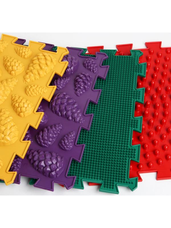 Модульный массажный коврик «Лес», 8 модулей, 4 вида, цвет МИКС