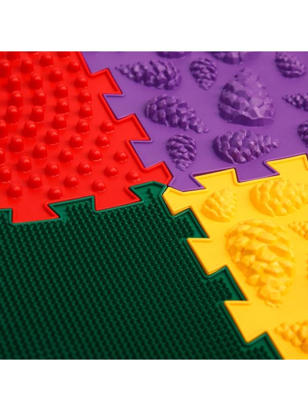 Модульный массажный коврик «Лес», 8 модулей, 4 вида, цвет МИКС