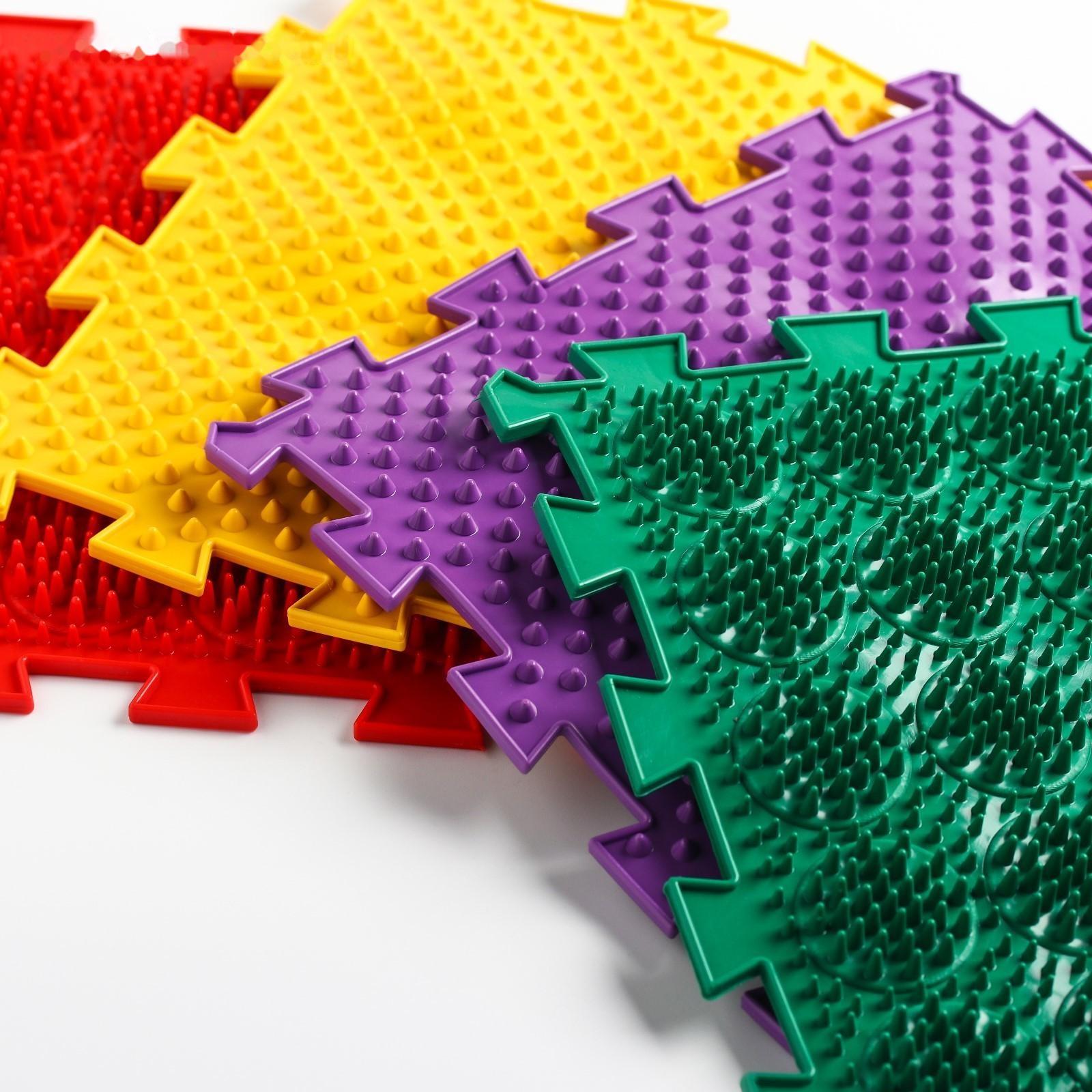 Модульный массажный коврик ОРТО ПАЗЛ «Ежики», 8 модулей, 4 вида, цвет МИКС