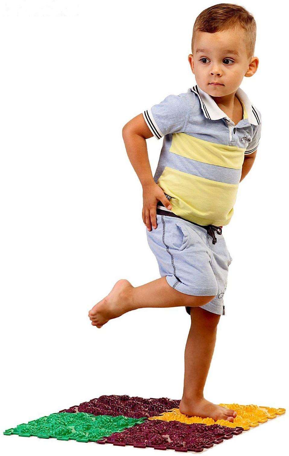 Модульный массажный коврик ОРТО ПАЗЛ «Ежики», 8 модулей, 4 вида, цвет МИКС