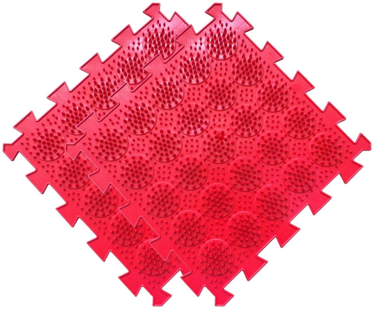 Модульный массажный коврик ОРТО ПАЗЛ «Ежики», 8 модулей, 4 вида, цвет МИКС