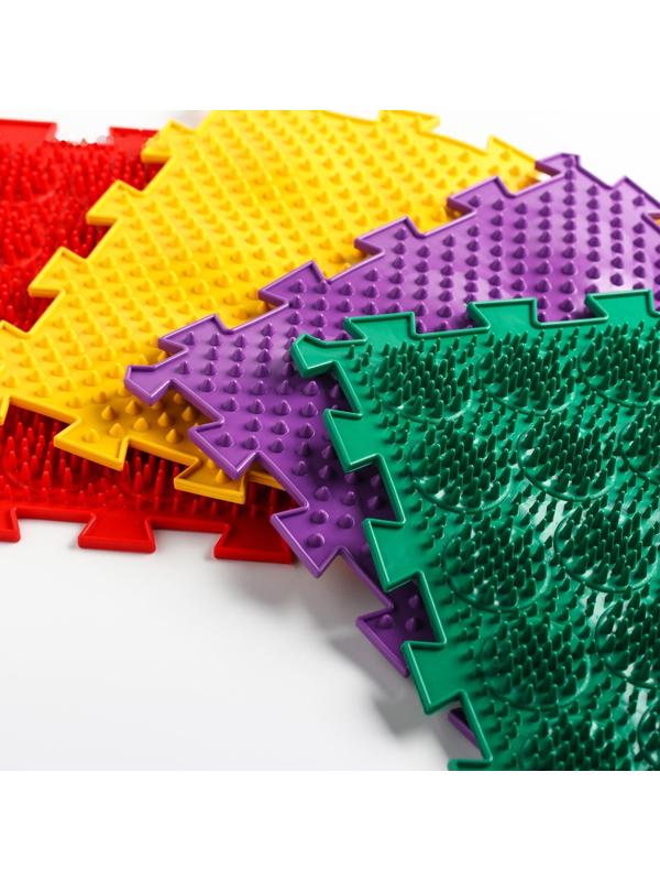 Модульный массажный коврик ОРТО ПАЗЛ «Ежики», 8 модулей, 4 вида, цвет МИКС