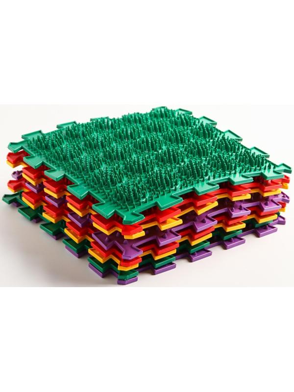 Модульный массажный коврик ОРТО ПАЗЛ «Ежики», 8 модулей, 4 вида, цвет МИКС