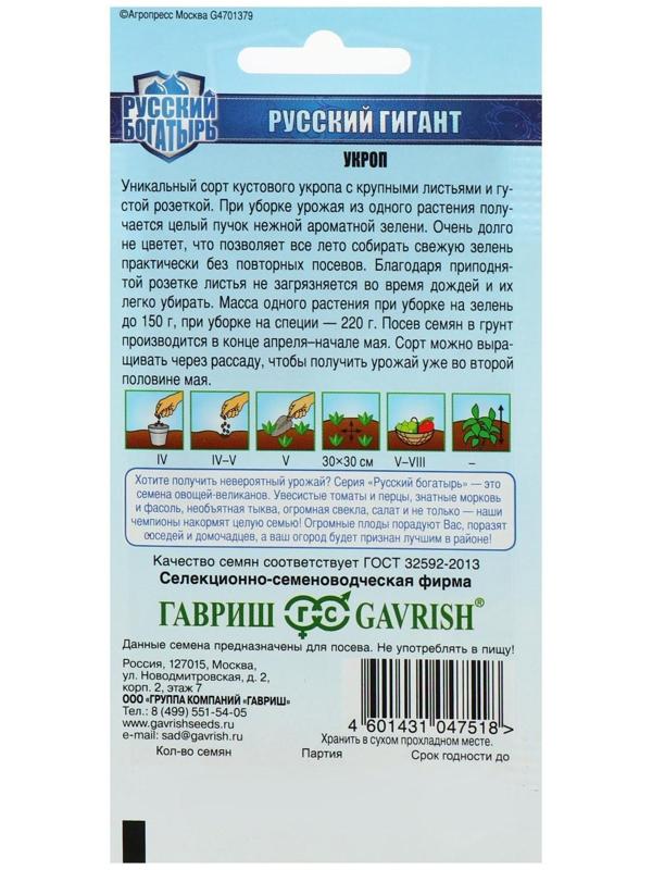 Семена Укроп 