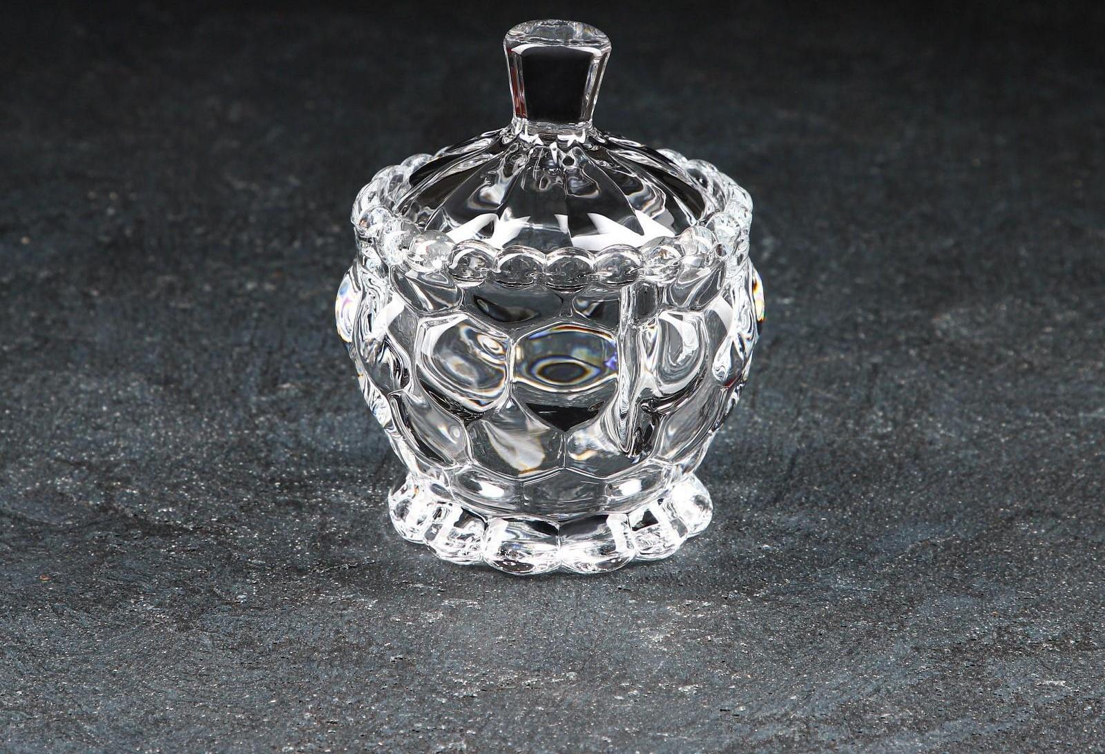 Сахарница стеклянная Доляна «Гранатовый браслет», 180 мл, 8,5×10 см