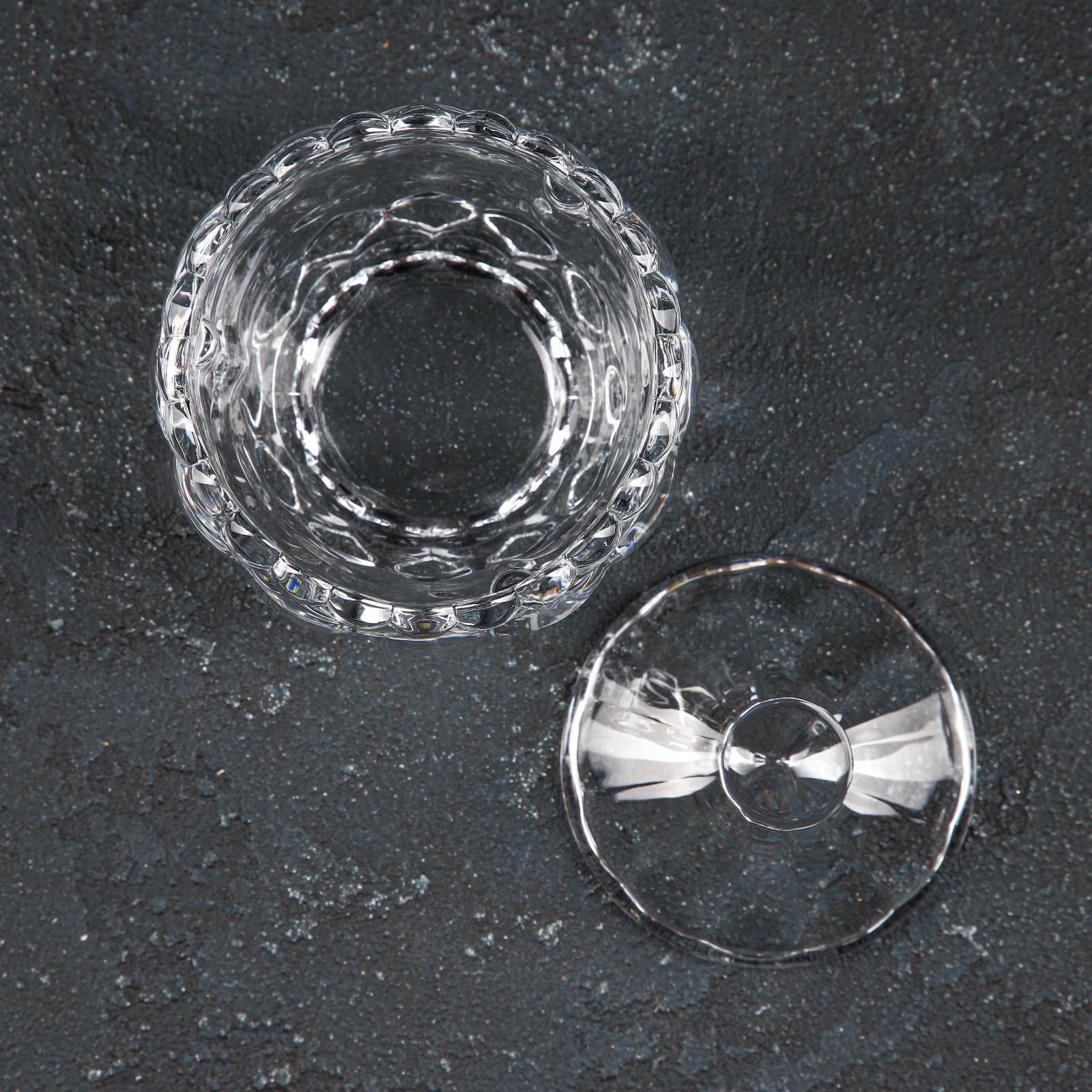 Сахарница стеклянная Доляна «Гранатовый браслет», 180 мл, 8,5×10 см